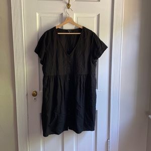 Madewell black linen/cotton/viscose dress with buttons